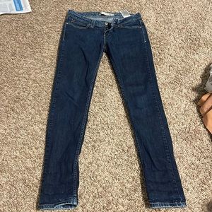 Low rise dark skinny jeans